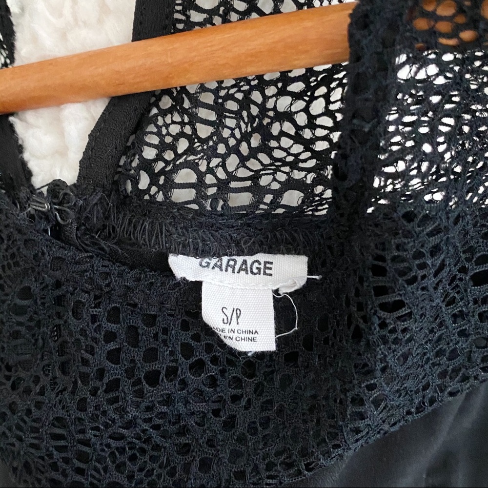 Garage | Women’s Black Long Sleeve Mesh Romper - Picture 5 of 5